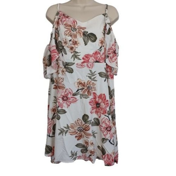 Shein Women's Floral Dress Shoulder Off Sz 4XL Spaghetti Strap Adjustable - Picture 1 of 12